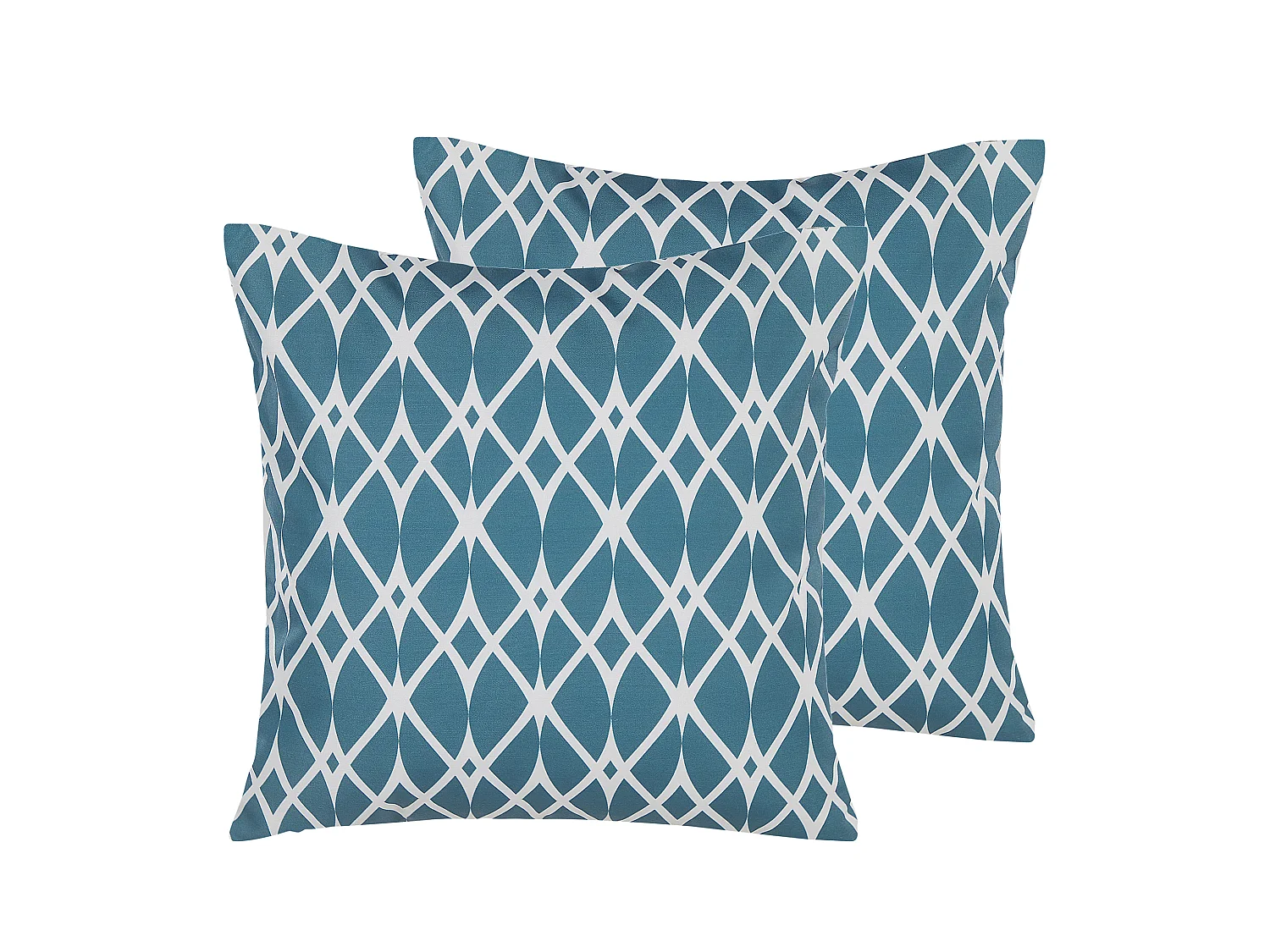 Lot de 2 coussins d'extérieur ANAGNI Motif géométrique 45 x 45 cm Bleu