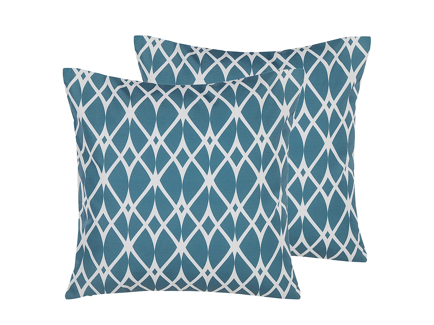 Lot de 2 coussins d'extérieur ANAGNI Motif géométrique 45 x 45 cm Bleu