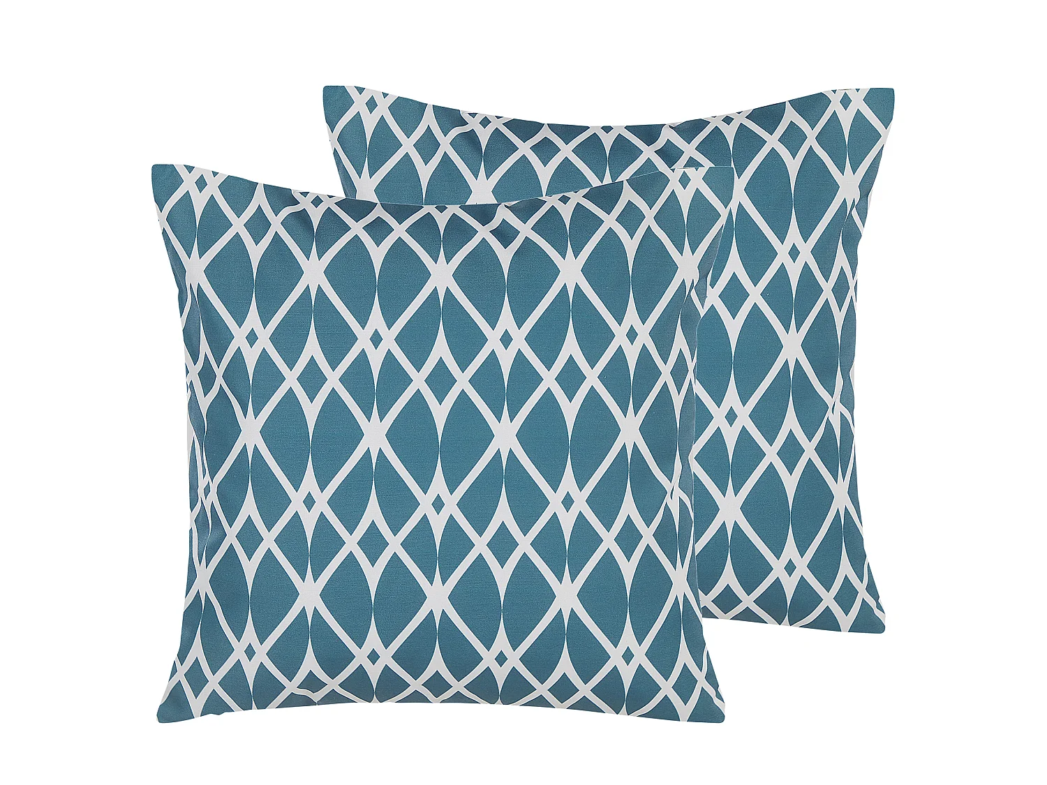 Conjunto de 2 almofadas de jardim ANAGNI Padrão geométrico 45 x 45 cm Azul