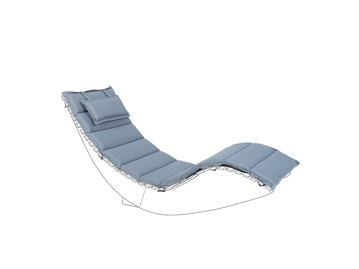 Coussin de transat extérieur BRESCIA 180 x 60 cm Bleu