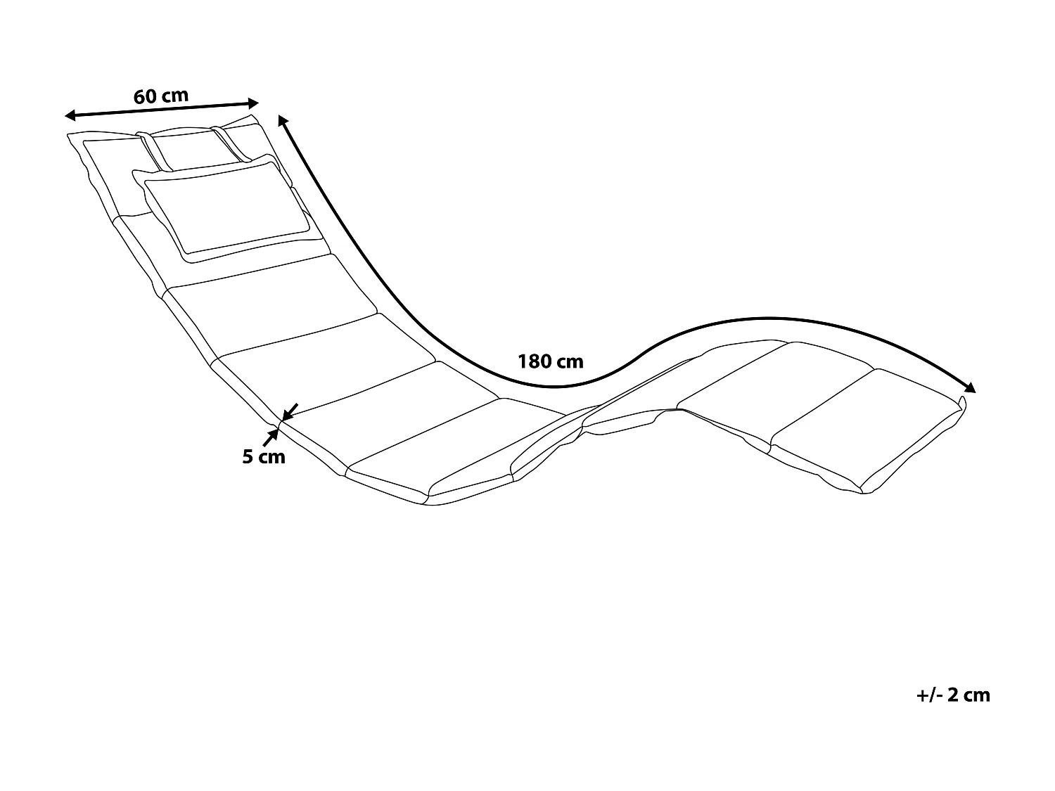 Coussin de transat extérieur BRESCIA 180 x 60 cm Bleu