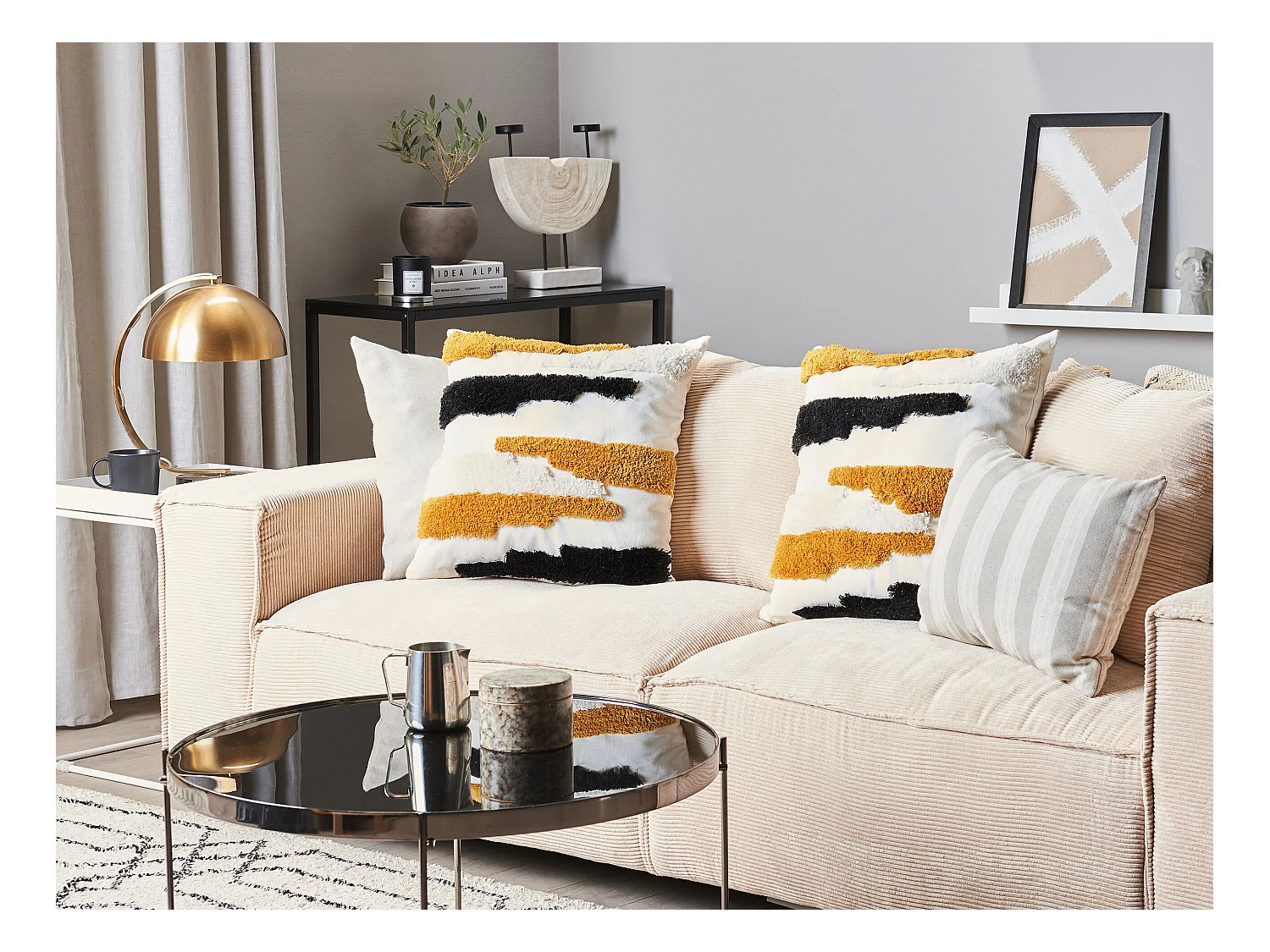 Lot de 2 coussins décoratifs MONARDA 45 x 45 cm Multicolore Motif abstrait