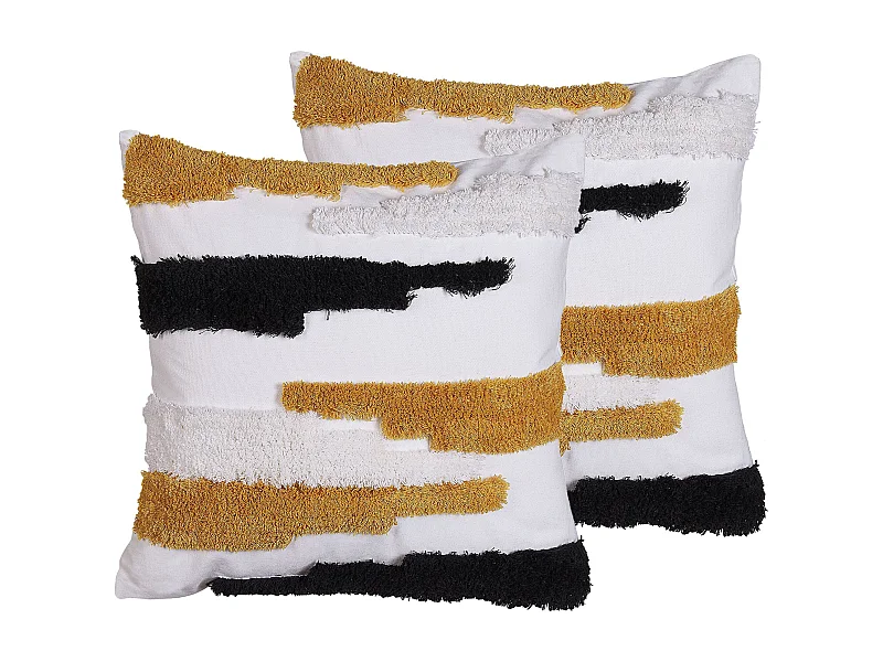 Lot de 2 coussins décoratifs MONARDA 45 x 45 cm Multicolore Motif abstrait