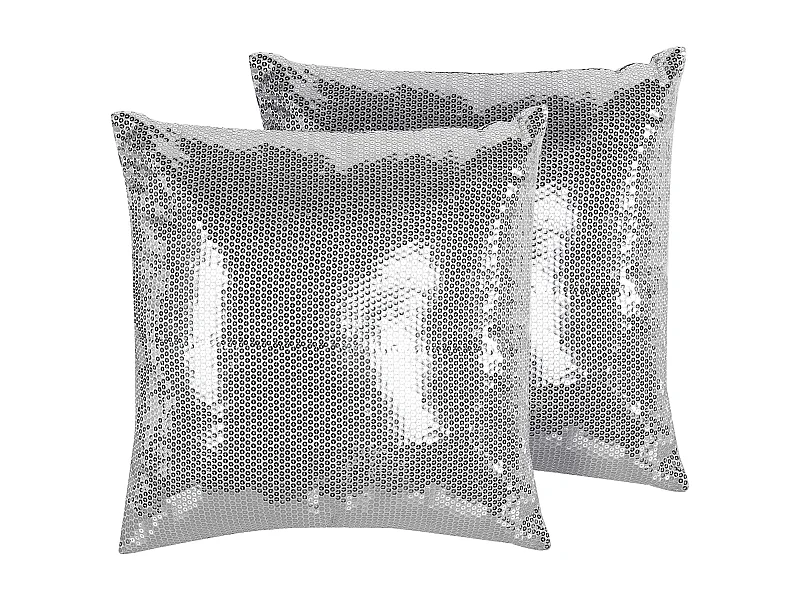 Lot de 2 coussins Unicolore ASTER 45 x 45 cm Argenté