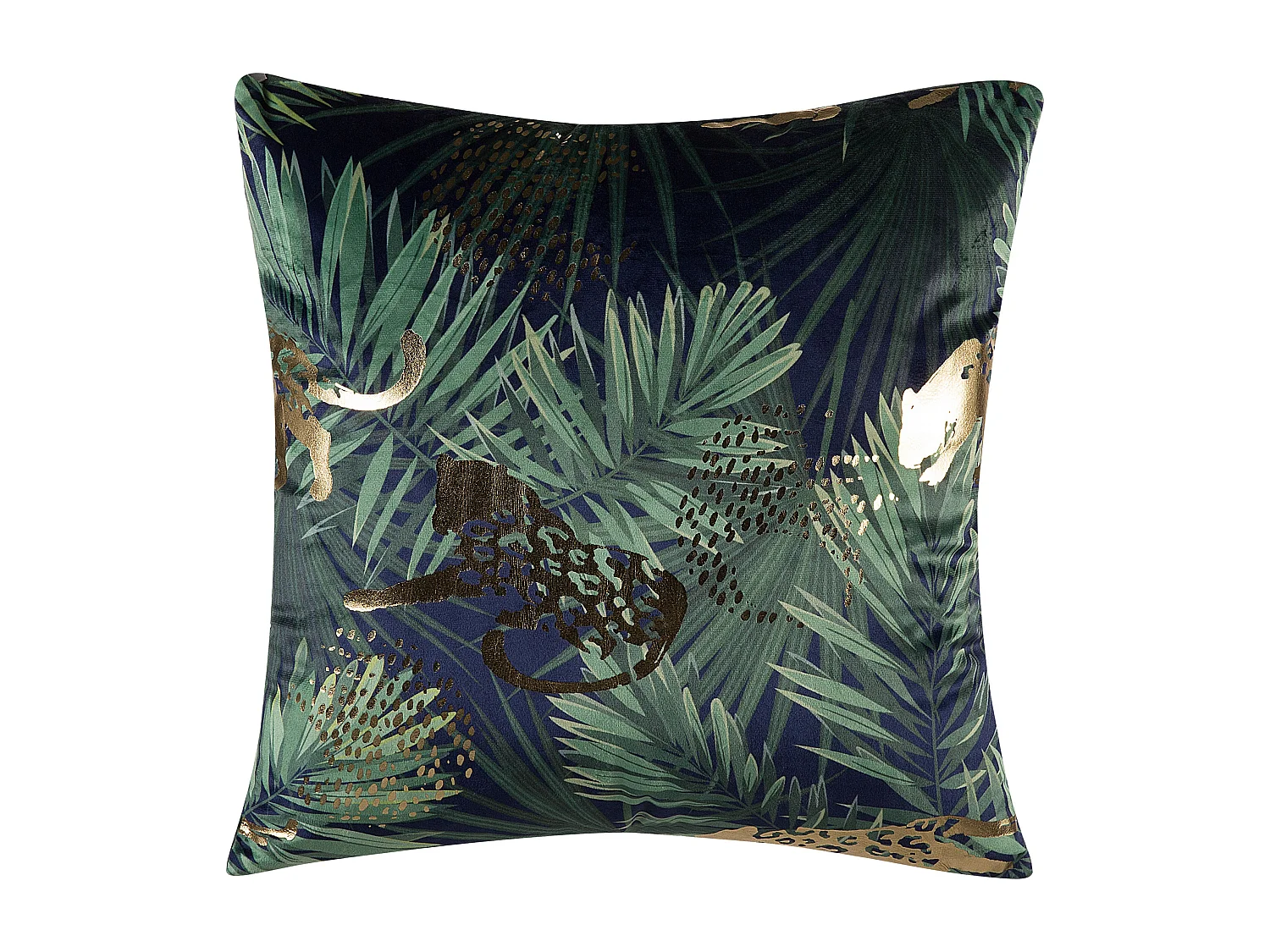 Set van 2 decoratieve kussens BELLEROSE Fluweel 45 x 45 cm Donkergroen Bladpatroon