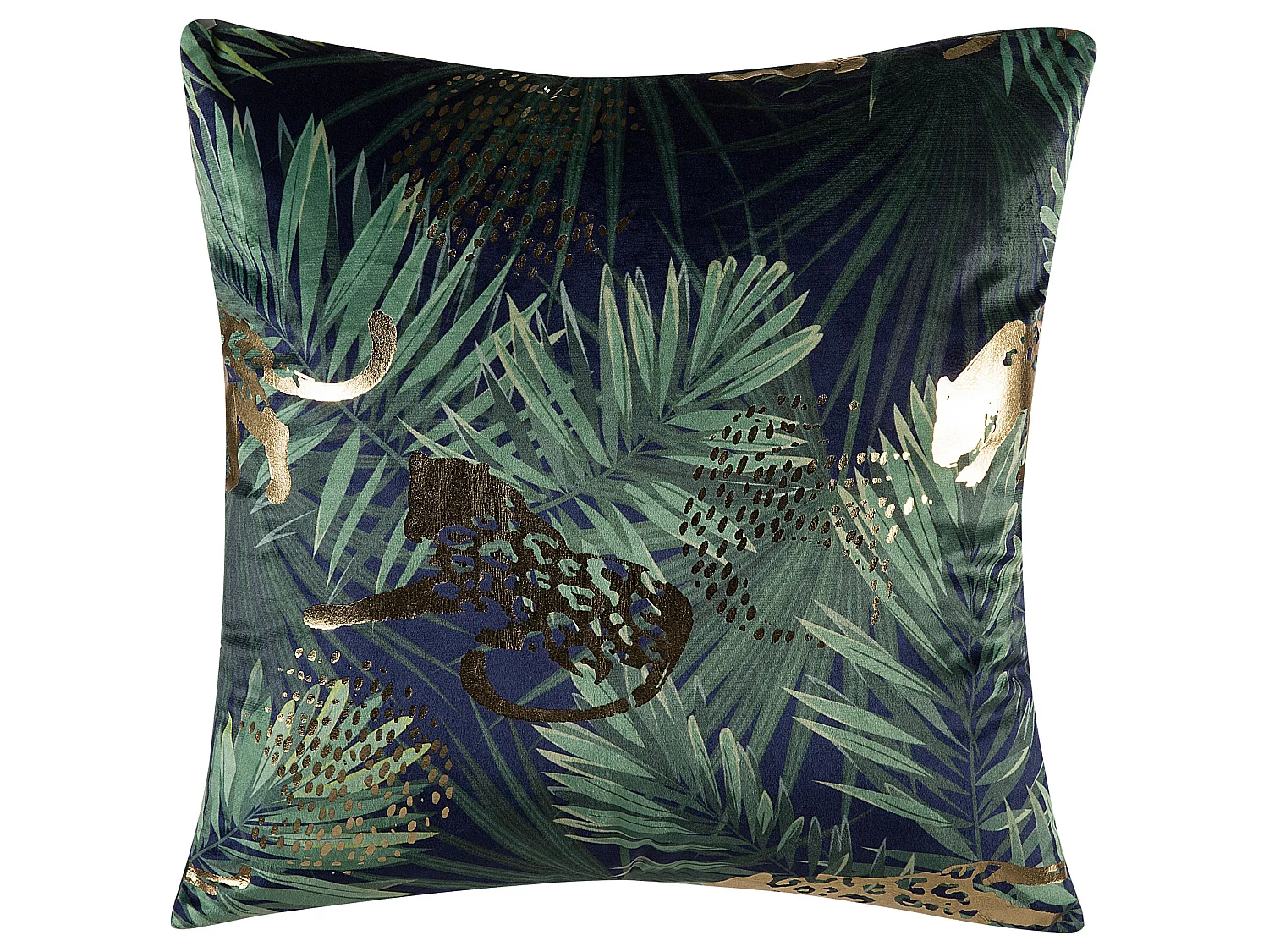 Lot de 2 coussins décoratifs BELLEROSE Velours 45 x 45 cm Vert foncé Motif de plante