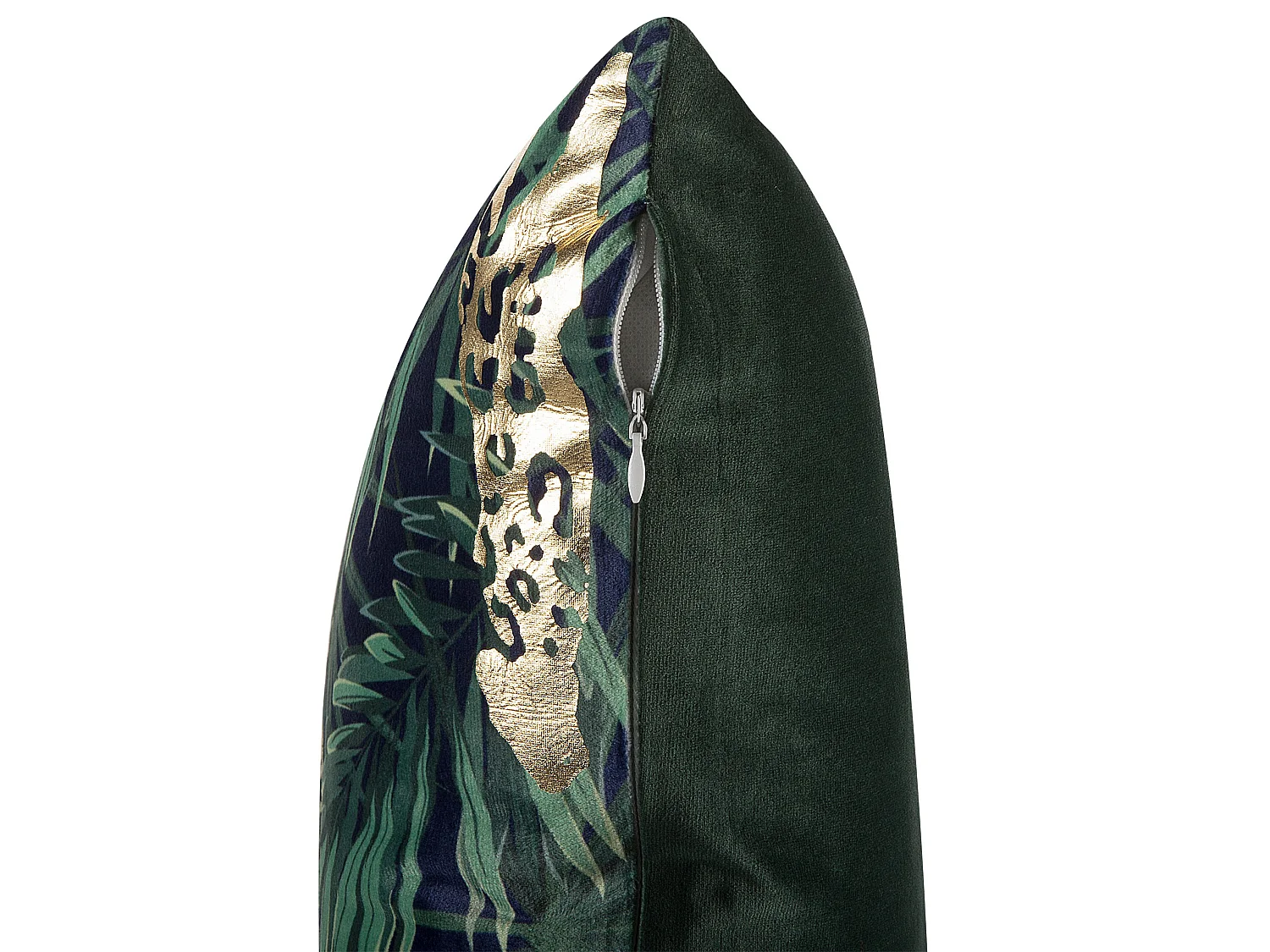 Lot de 2 coussins décoratifs BELLEROSE Velours 45 x 45 cm Vert foncé Motif de plante