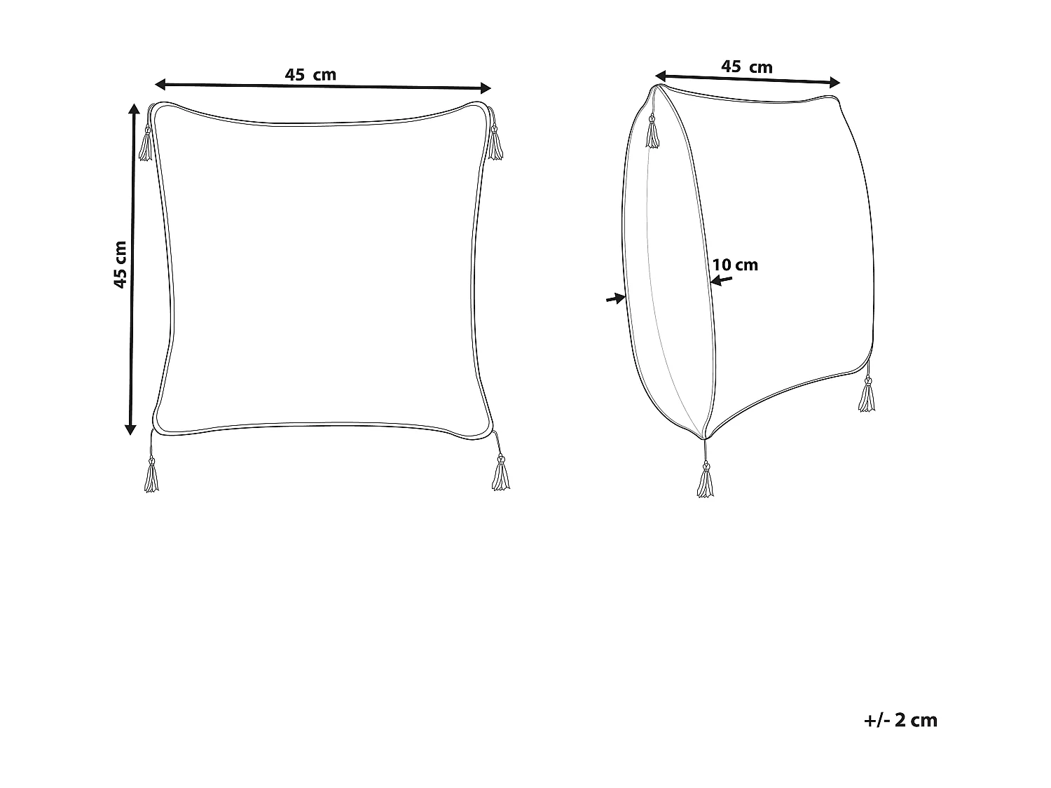 Dekokissen DEADNETTLE Baumwolle 45 x 45 cm Beige Geometrisches Muster