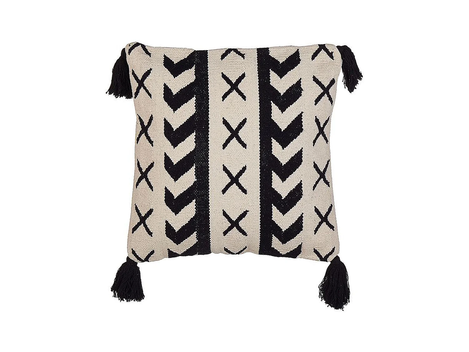 Cuscino decorativo DEADNETTLE Cotone 45 x 45 cm Beige Trama geometrica