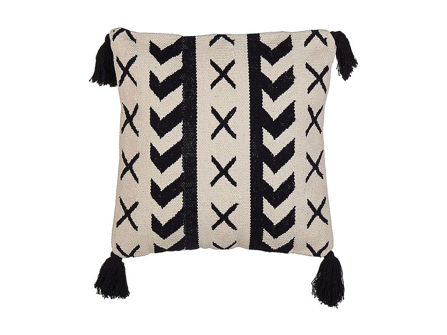 Dekokissen DEADNETTLE Baumwolle 45 x 45 cm Beige Geometrisches Muster