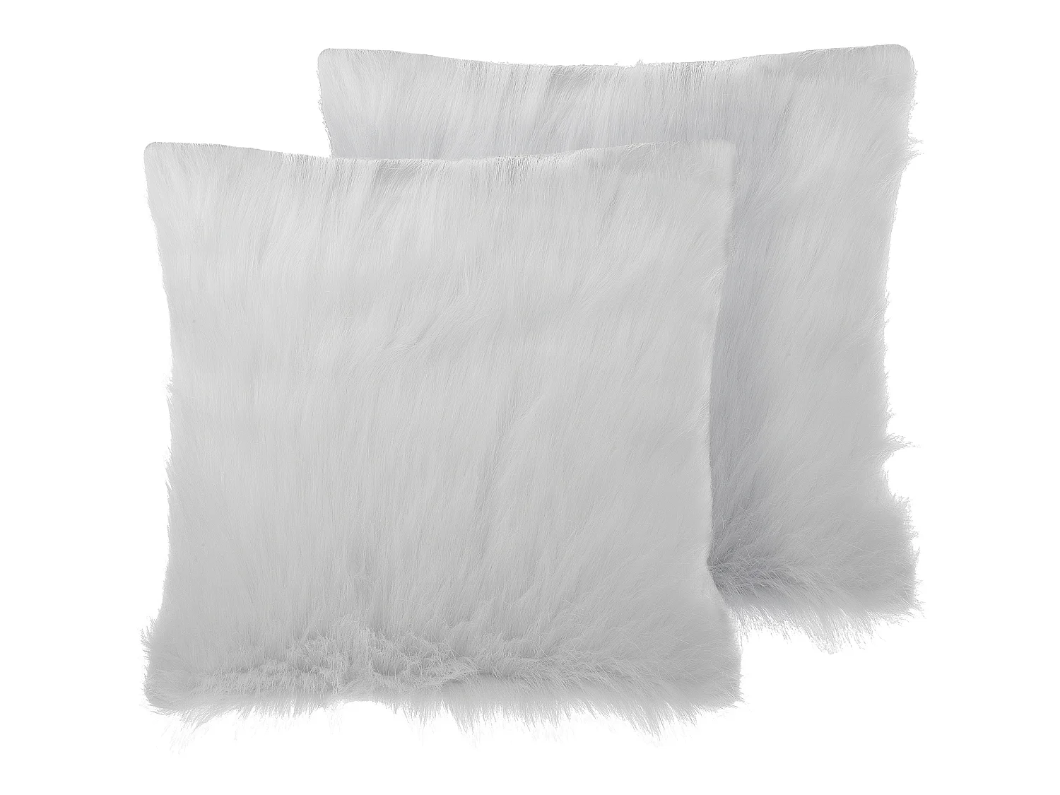 Lot de 2 coussins décoratifs DAISY Fourrure synthétique 45 x 45 cm Beige clair Unicolore