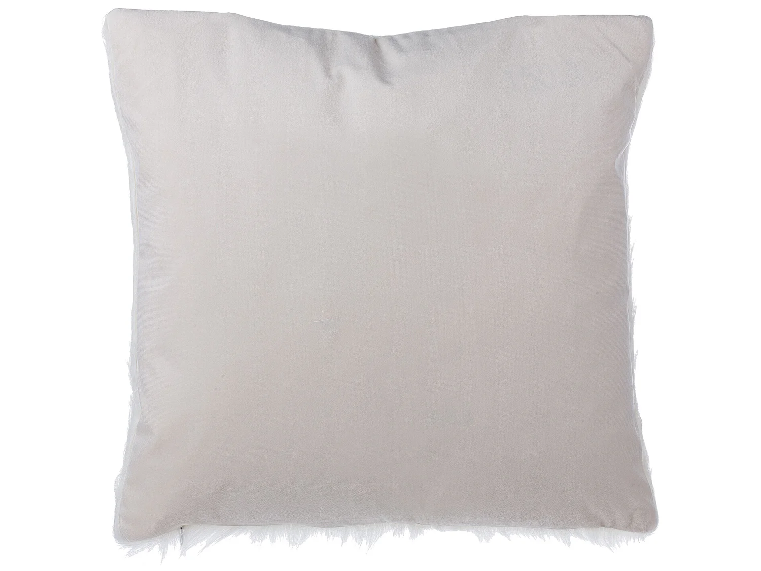 Lot de 2 coussins décoratifs DAISY Fourrure synthétique 45 x 45 cm Beige clair Unicolore