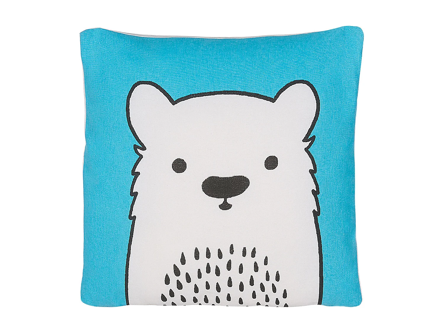 Cojín de algodón azul motivo oso 45 x 45 cm WARANASI