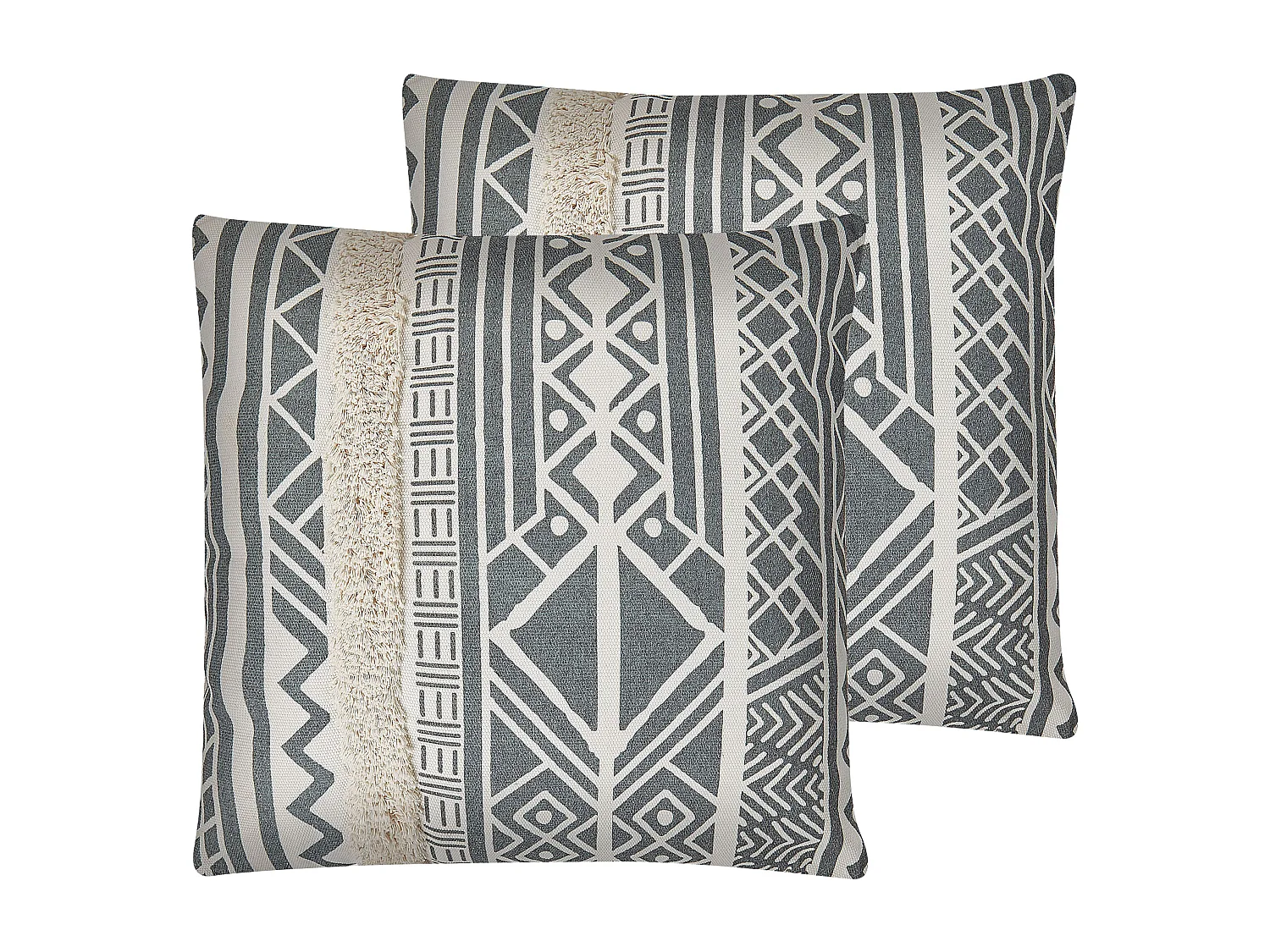 Set di 2 cuscini LAURUS 45 x 45 cm Grigio Trama geometrica