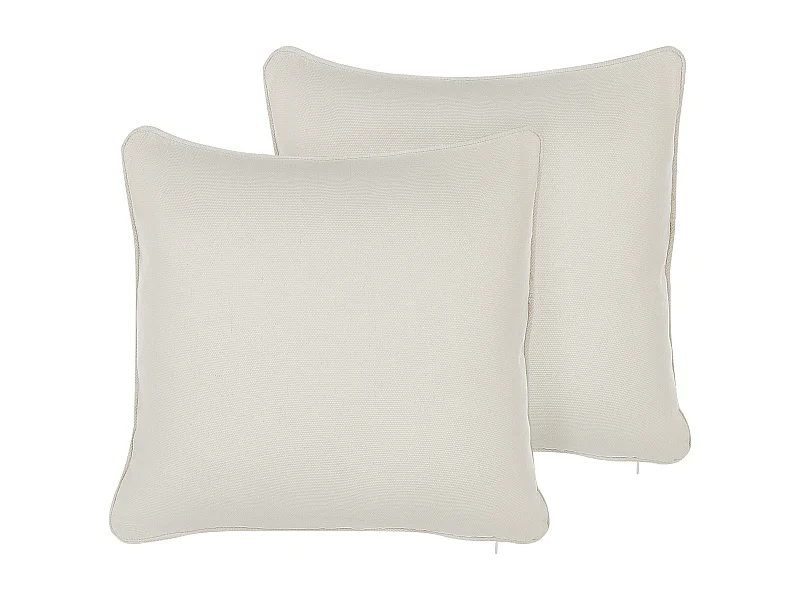 Conjunto de 2 cojines decorativos HELIOTROPE 45 x 45 cm Blanco Liso