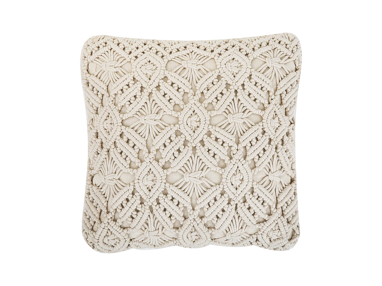 Coussin ESENKOY Coton 45 x 45 cm Beige clair Motif géométrique