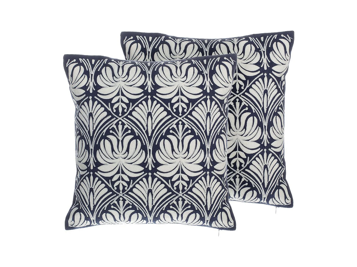 Lot de 2 coussins décoratifs NEMESIA Coton 45 x 45 cm Bleu foncé Ikat