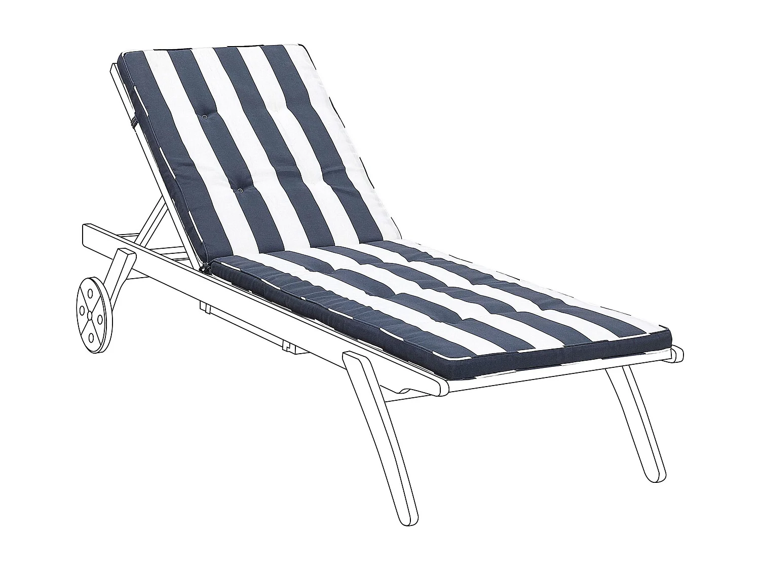 Auflage für Gartenliege CESANA marineblau gestreift 192 x 56 x 5 cm