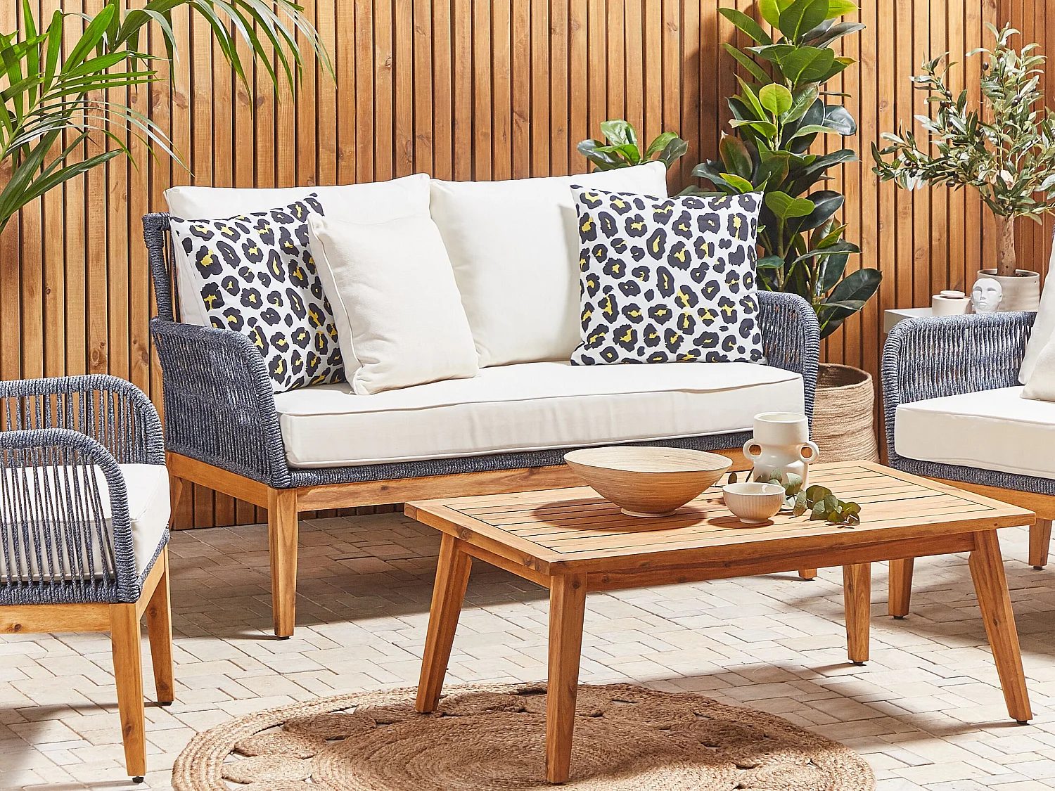 Set van 2 tuinkussens KARDITSA Dierenprint 45 x 45 cm Multicolor