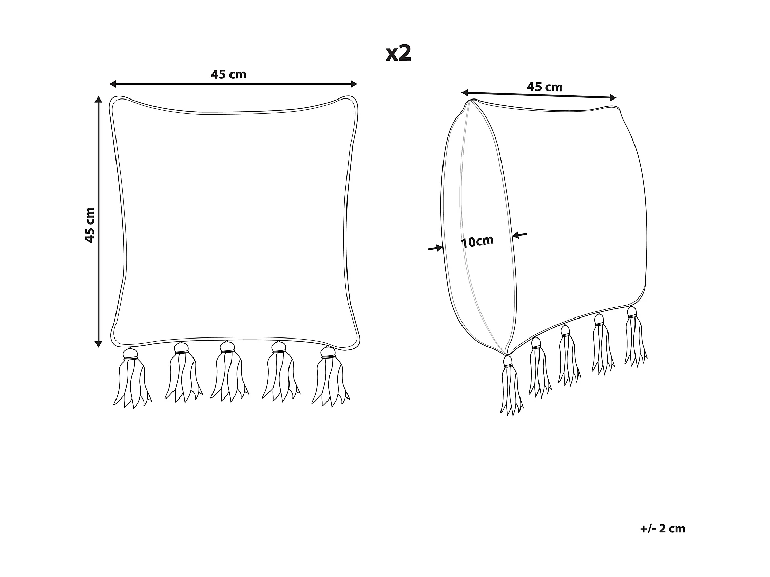 Set di 2 cuscini SAMBUCUS Cotone 45 x 45 cm Beige Trama geometrica