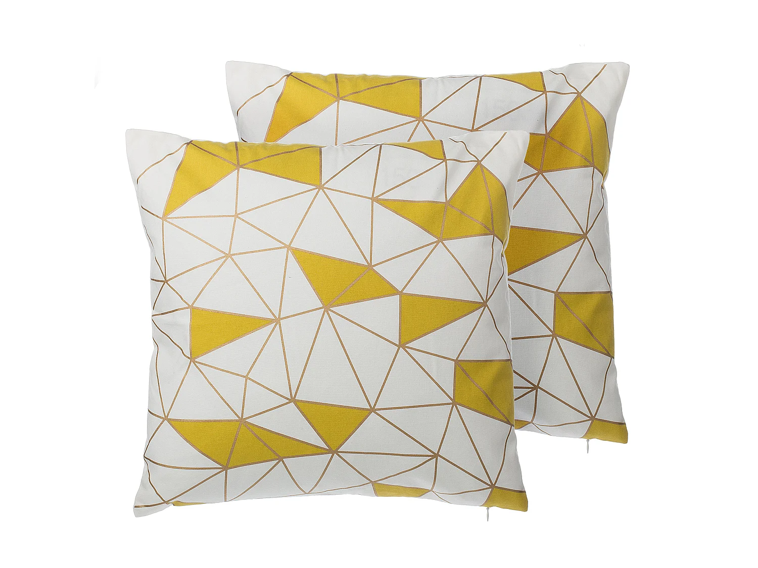 Zestaw 2 poduszek dekoracyjnych CLARKIA Bawełna 45 x 45 cm Żółty Wzór geometryczny