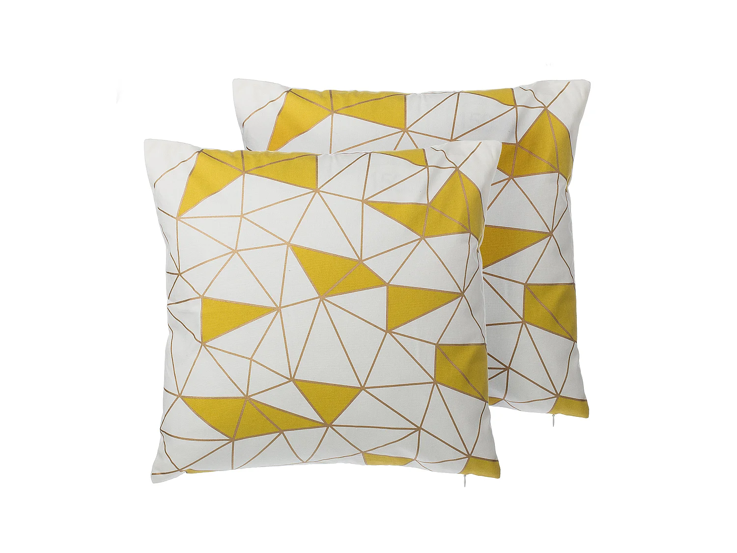 Conjunto de 2 cojines decorativos CLARKIA Algodón 45 x 45 cm Amarillo Patrón geométrico