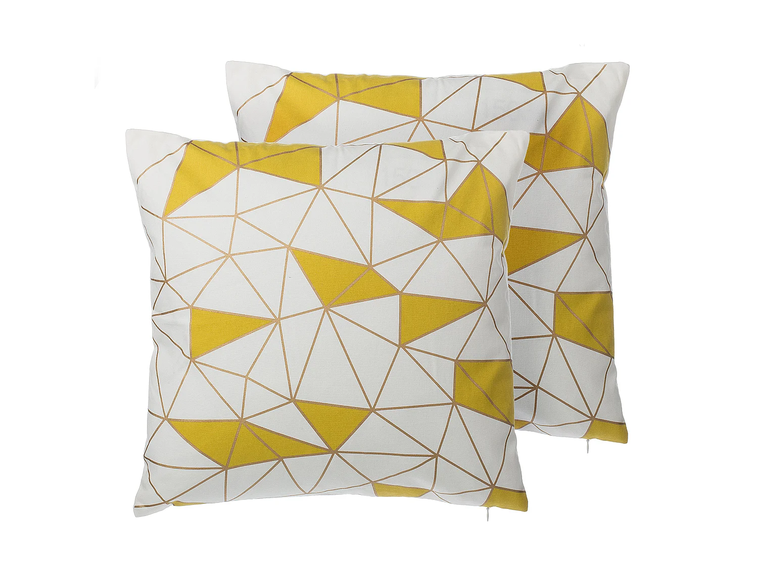 Zestaw 2 poduszek dekoracyjnych CLARKIA Bawełna 45 x 45 cm Żółty Wzór geometryczny