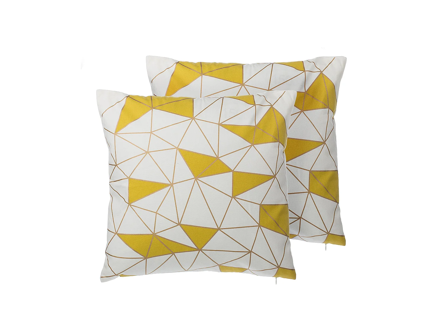 Lot de 2 coussins décoratifs CLARKIA Coton 45 x 45 cm Jaune Motif géométrique