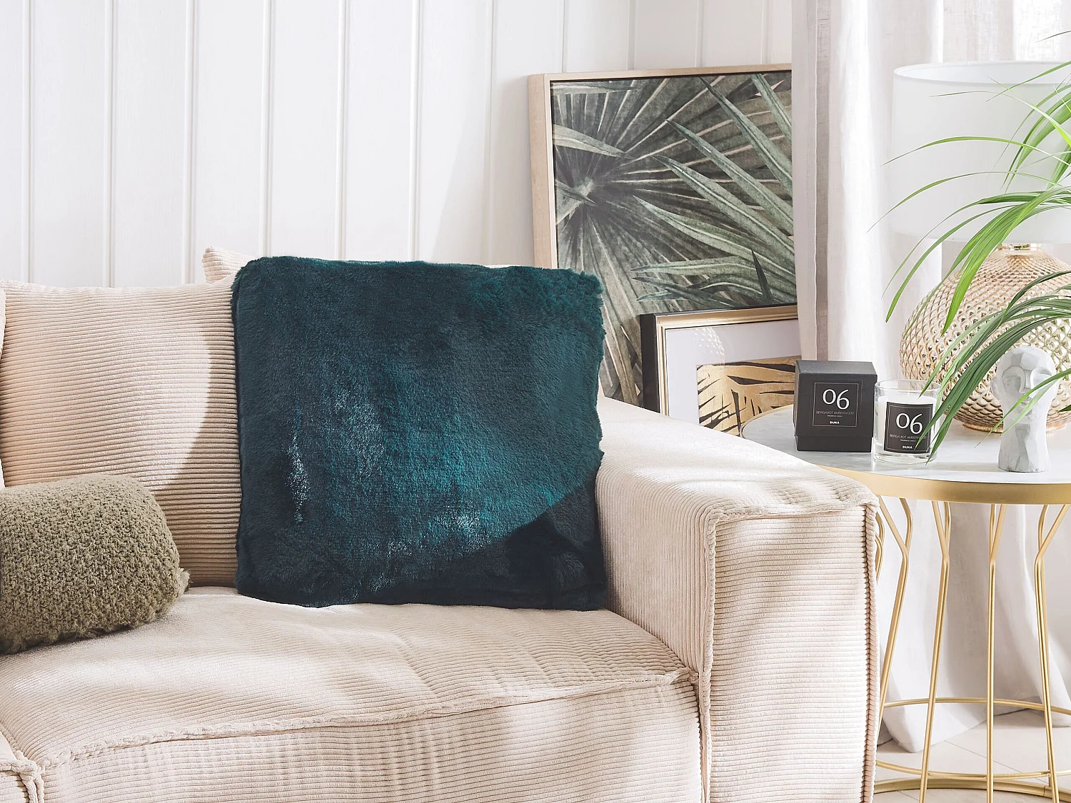 Set van 2 kussens TANDUR Bouclé 42 x 42 cm Monochroom Donkergroen