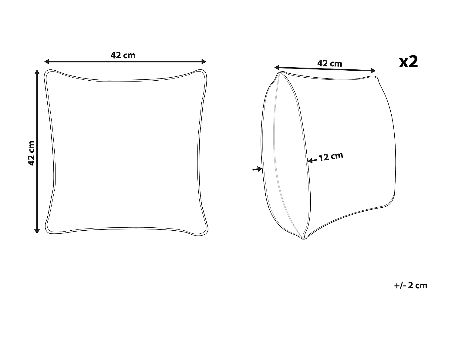 Set van 2 kussens TANDUR Bouclé 42 x 42 cm Monochroom Donkergroen