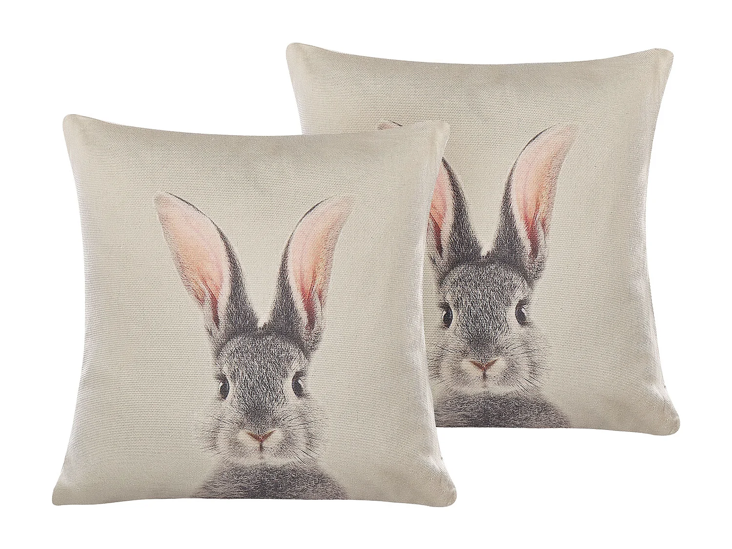 Zestaw 2 poduszek dekoracyjnych QUERCUS 45 x 45 cm Beżowoszary Wzór zwierzęcy