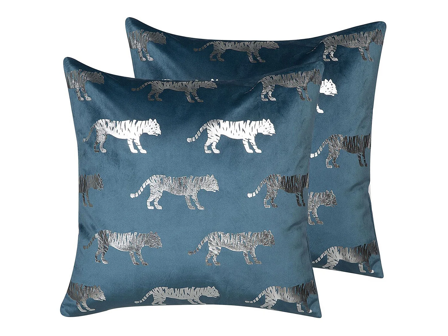 Set van 2 decoratieve kussens BLUEBELL Fluweel 45 x 45 cm Blauw Dierenprint
