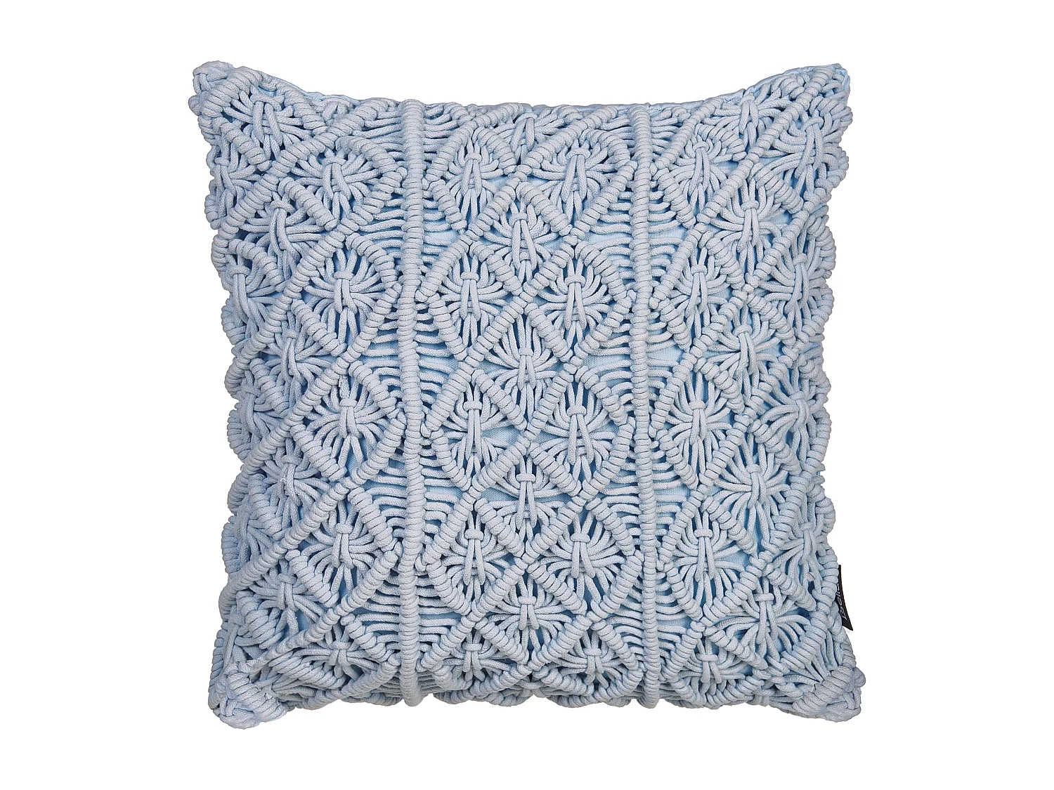 Lot de 2 coussins décoratifs GOREME Bouclé 45 x 45 cm Bleu Motif géométrique
