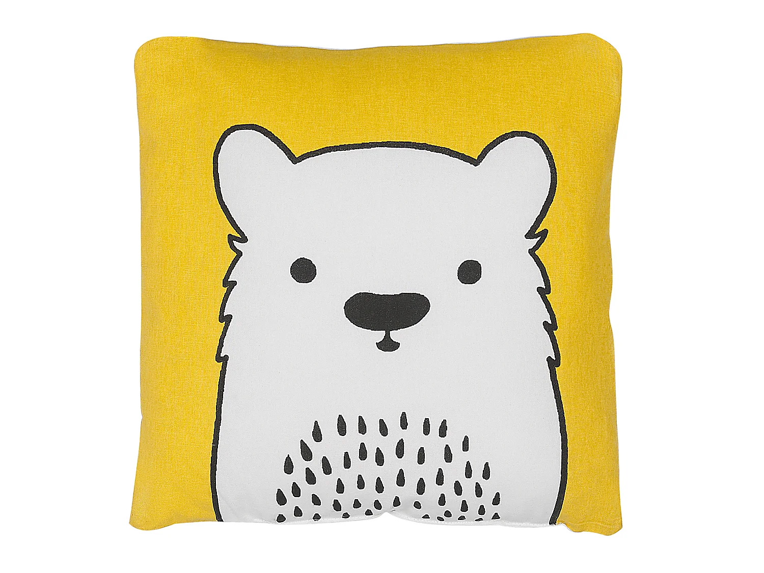 Lot de 2 coussins avec motif ours 45 x 45 cm jaune et blanc WARANASI