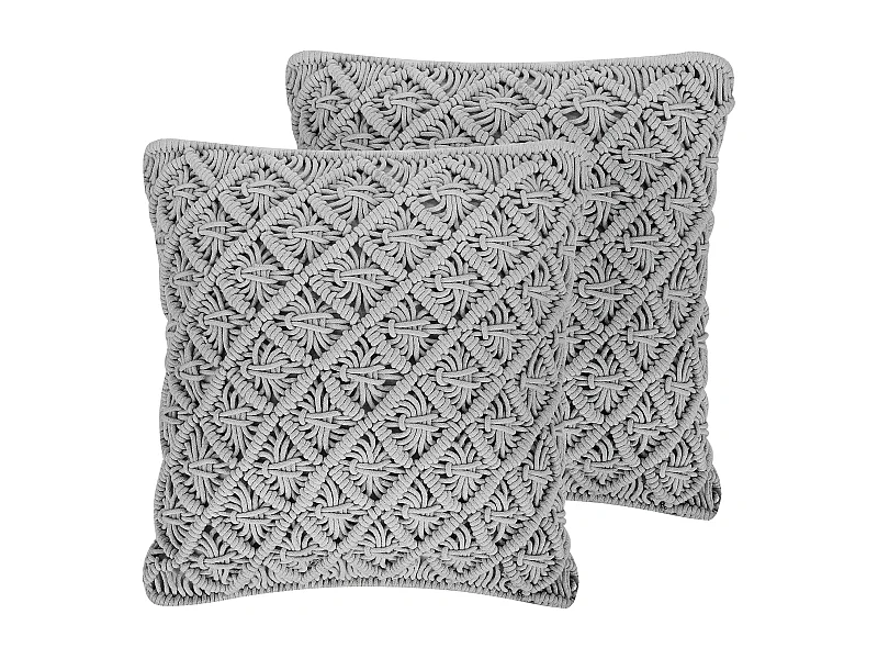 Dekokissen 2er Set Strickmuster grau 45 x 45 cm Baumwolle Polyester Kizkalesi