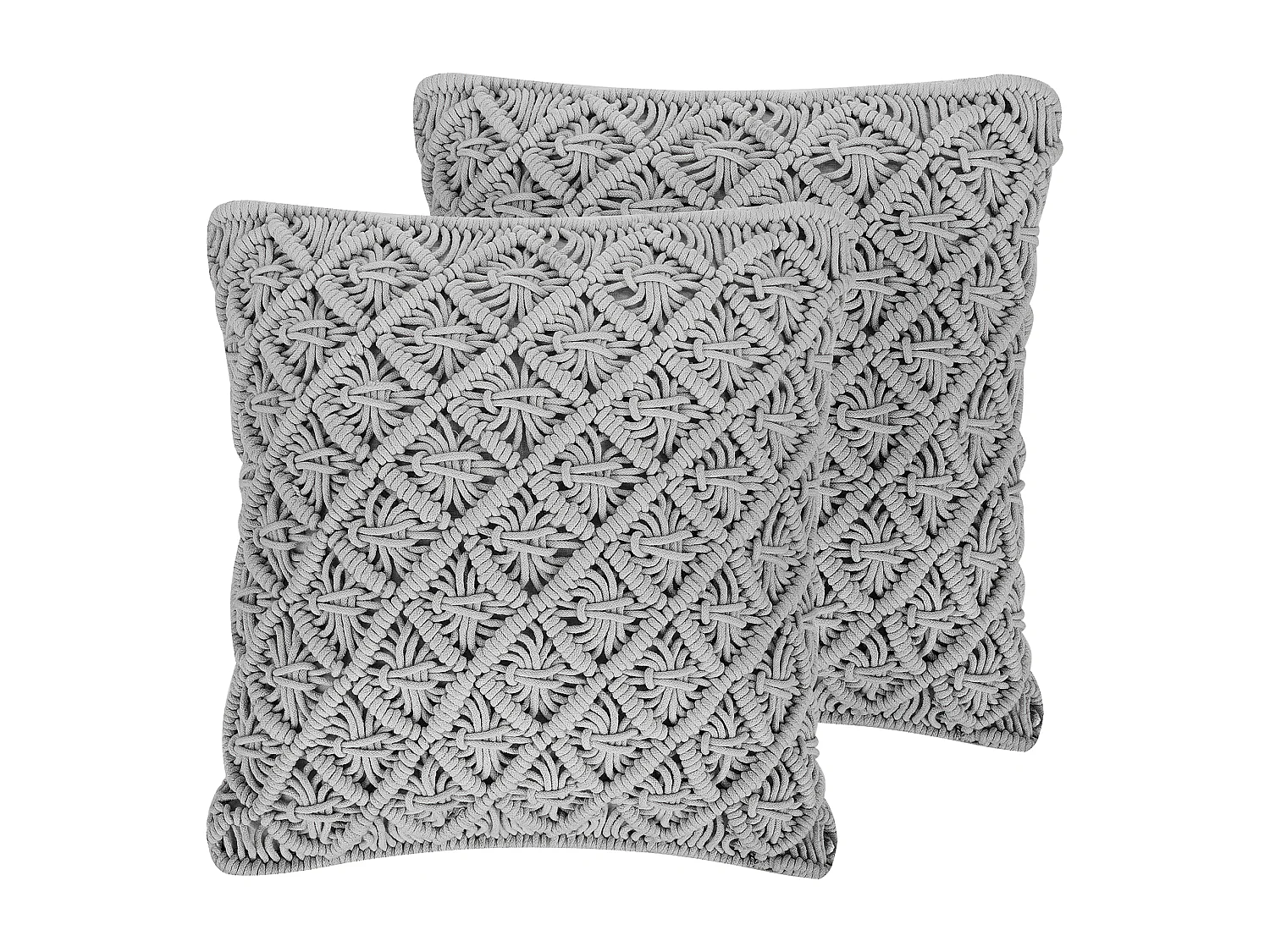 Dekokissen 2er Set Strickmuster grau 45 x 45 cm Baumwolle Polyester Kizkalesi