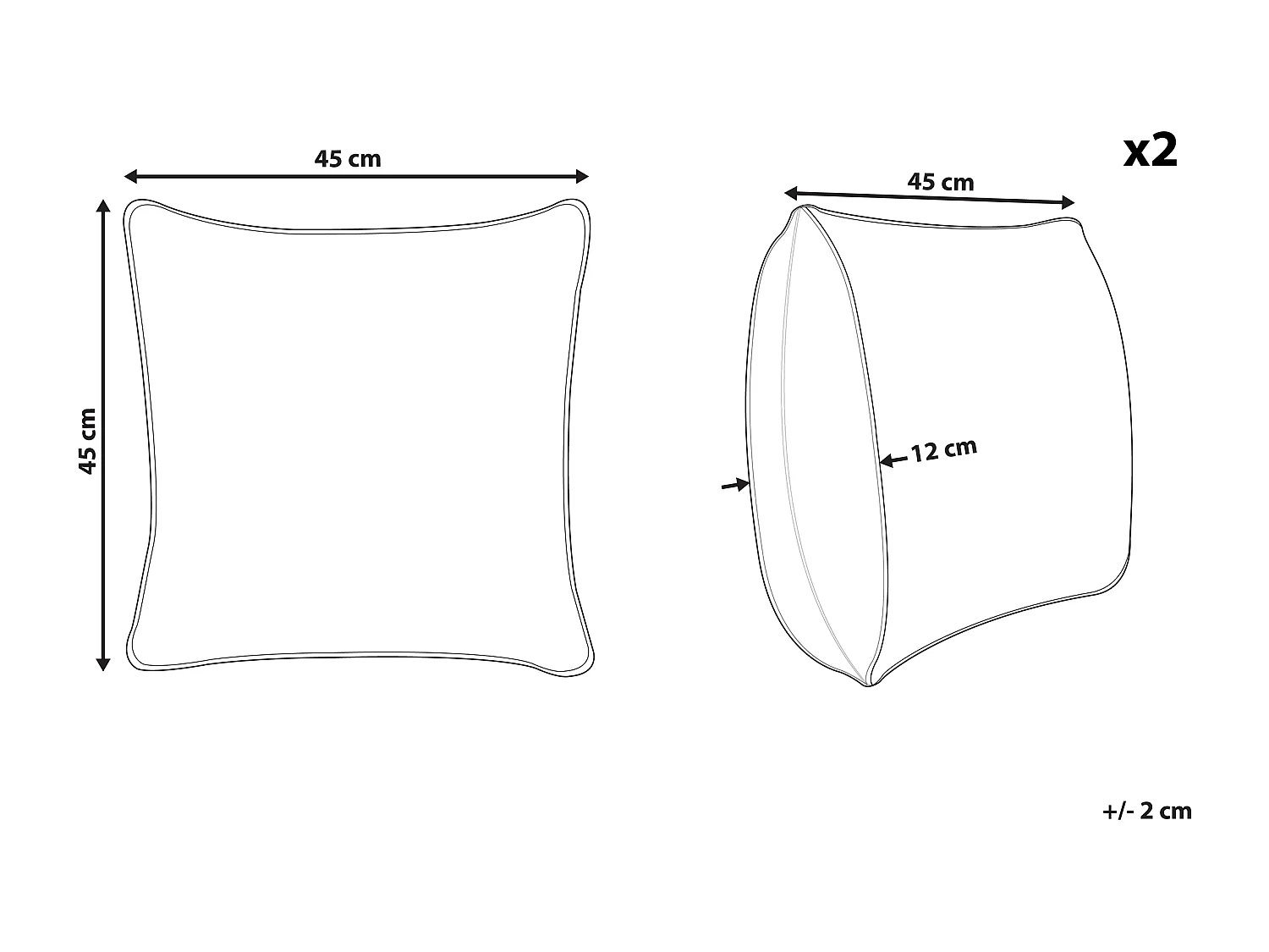Conjunto de 2 almofadas decorativas CARDAK Algodão 45 x 45 cm Preto/Branco Padrão geométrico