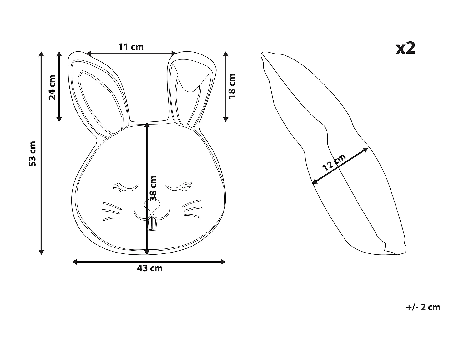 Lot de 2 coussins décoratifs KANPUR Coton 53 x 43 cm Blanc Lièvre