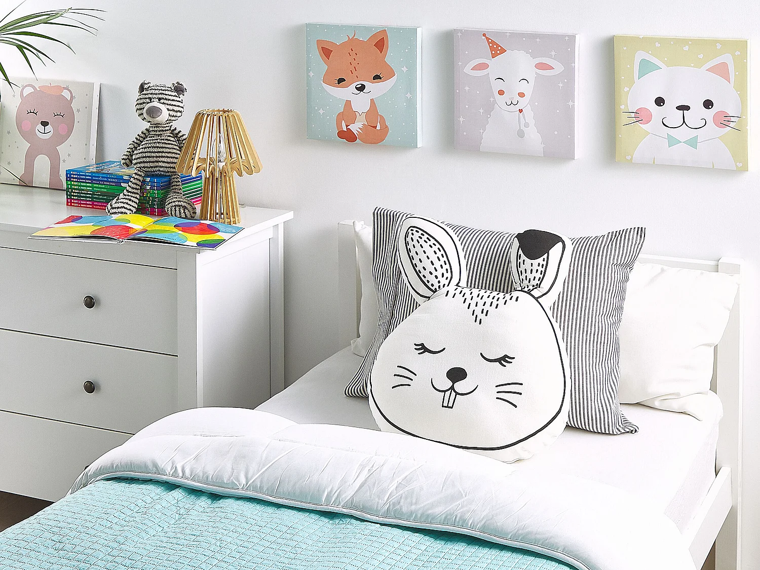 Lot de 2 coussins décoratifs KANPUR Coton 53 x 43 cm Blanc Lièvre