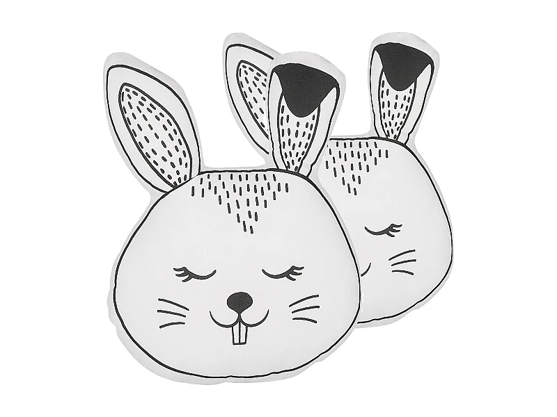 Lot de 2 coussins décoratifs KANPUR Coton 53 x 43 cm Blanc Lièvre