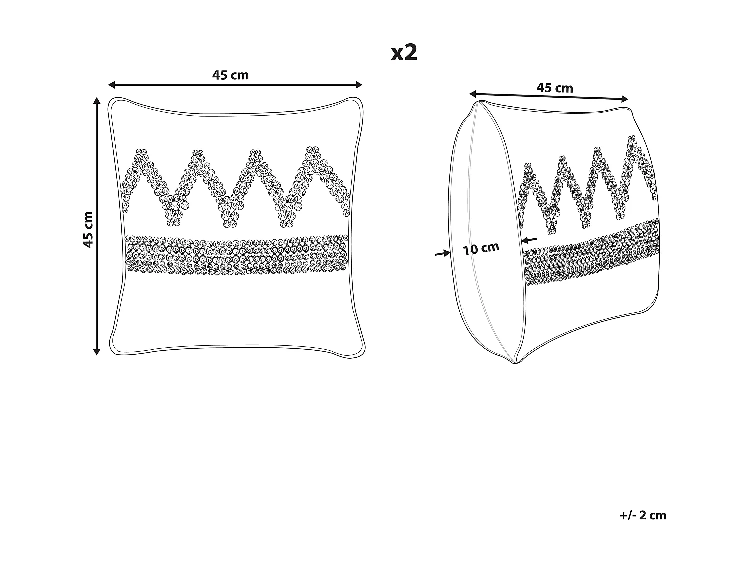 Dekokissen 2er Set EYTELIA Bouclé 45 x 45 cm Blau Geometrisches Muster