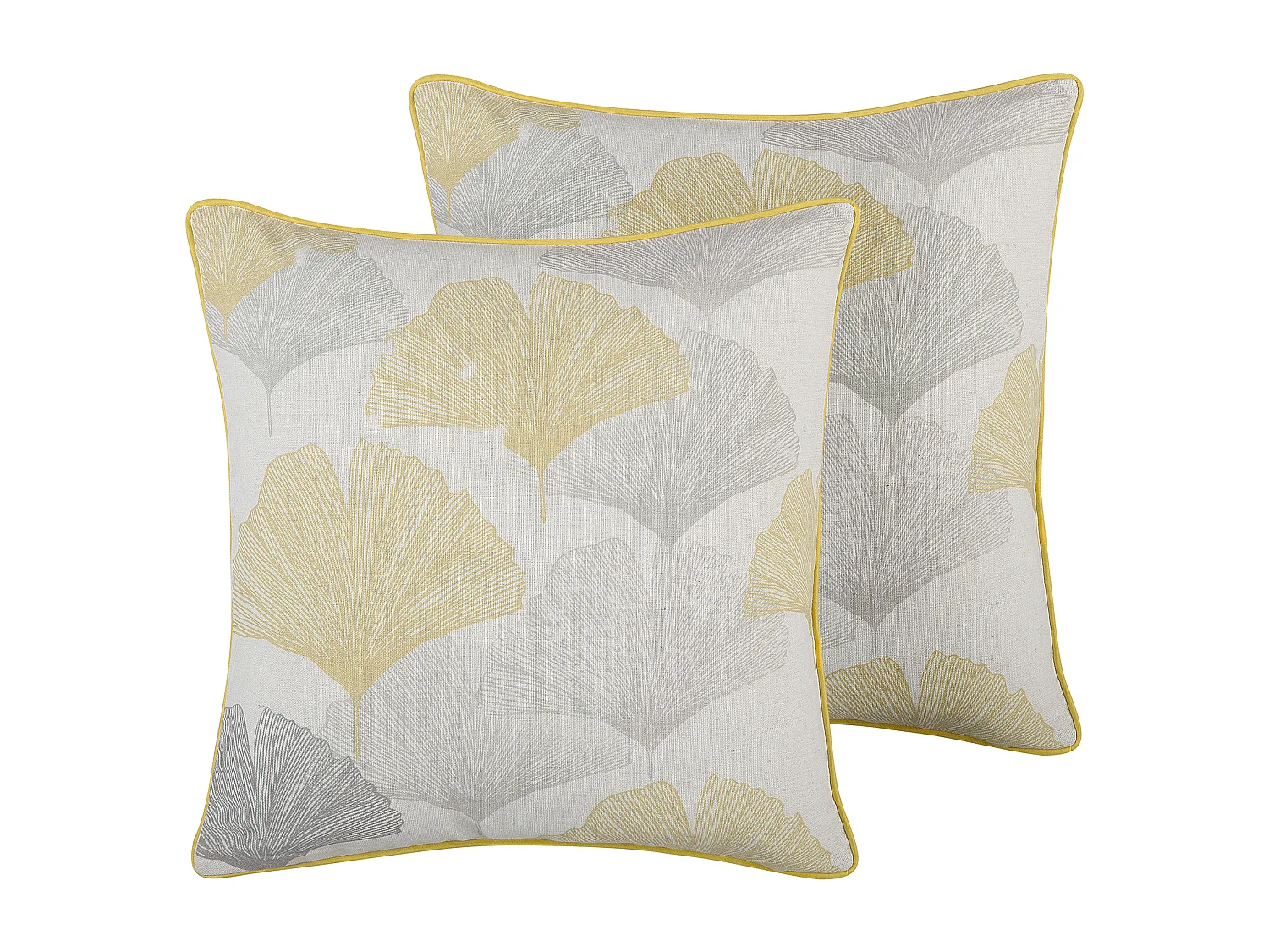 Lot de 2 coussins décoratifs CANDYTUFT 45 x 45 cm Jaune Motif de plante