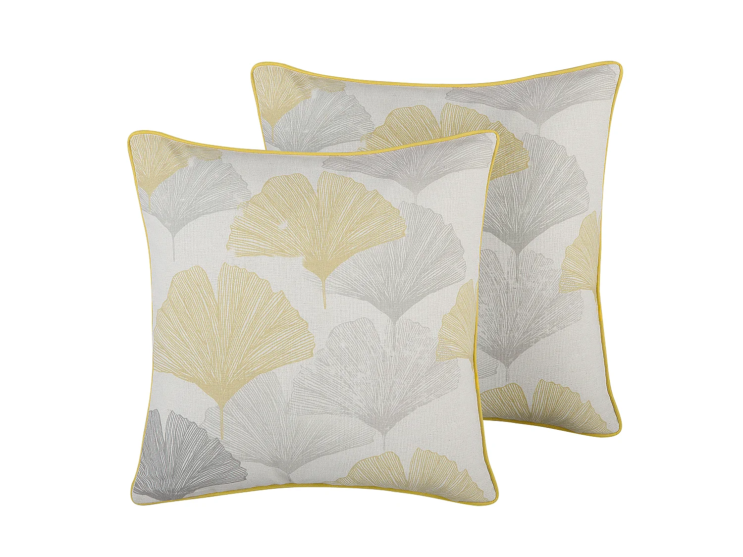 Lot de 2 coussins décoratifs CANDYTUFT 45 x 45 cm Jaune Motif de plante