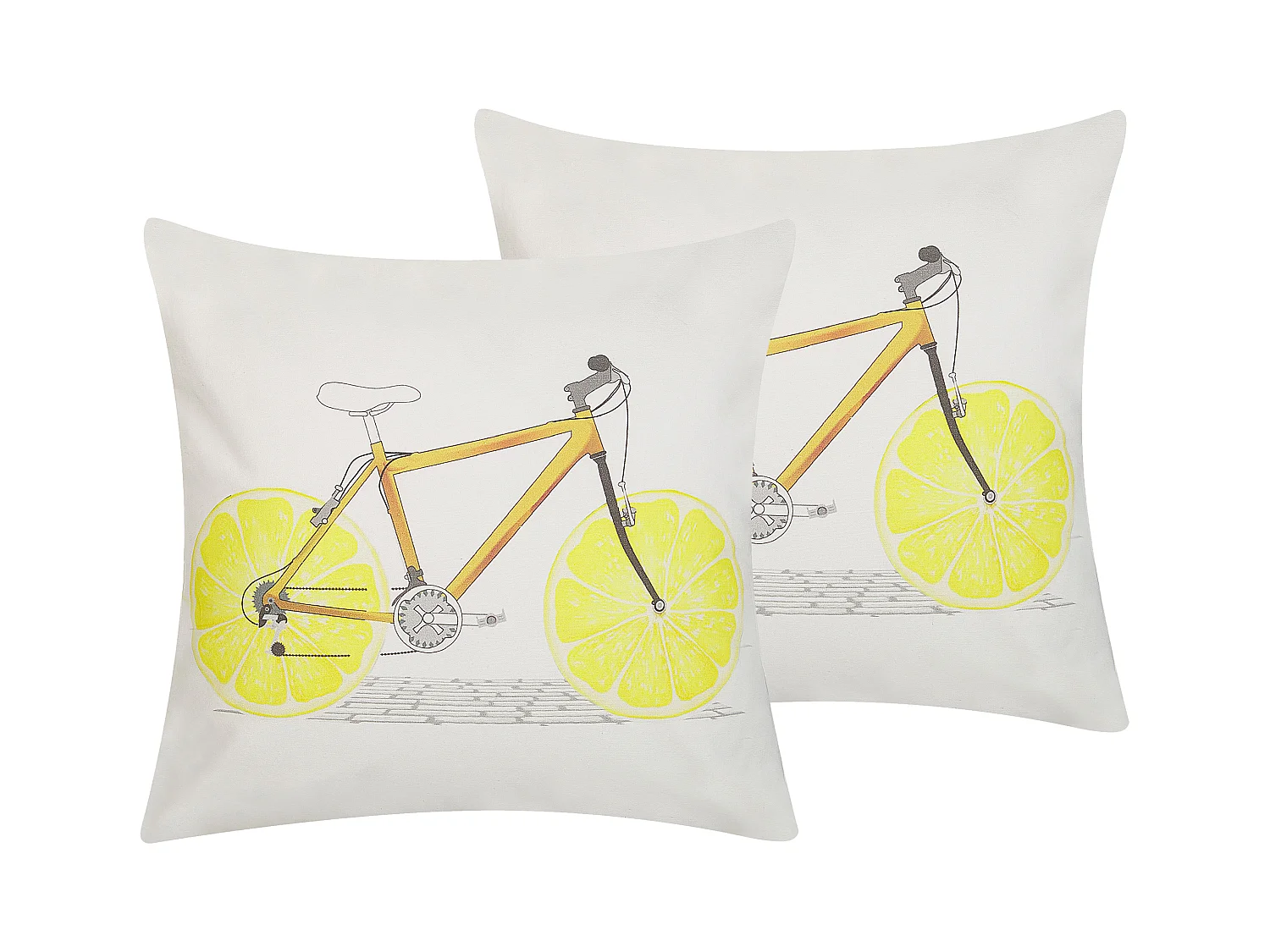 Set van 2 decoratieve kussens RUSCUS Katoen 45 x 45 cm Wit Abstract patroon
