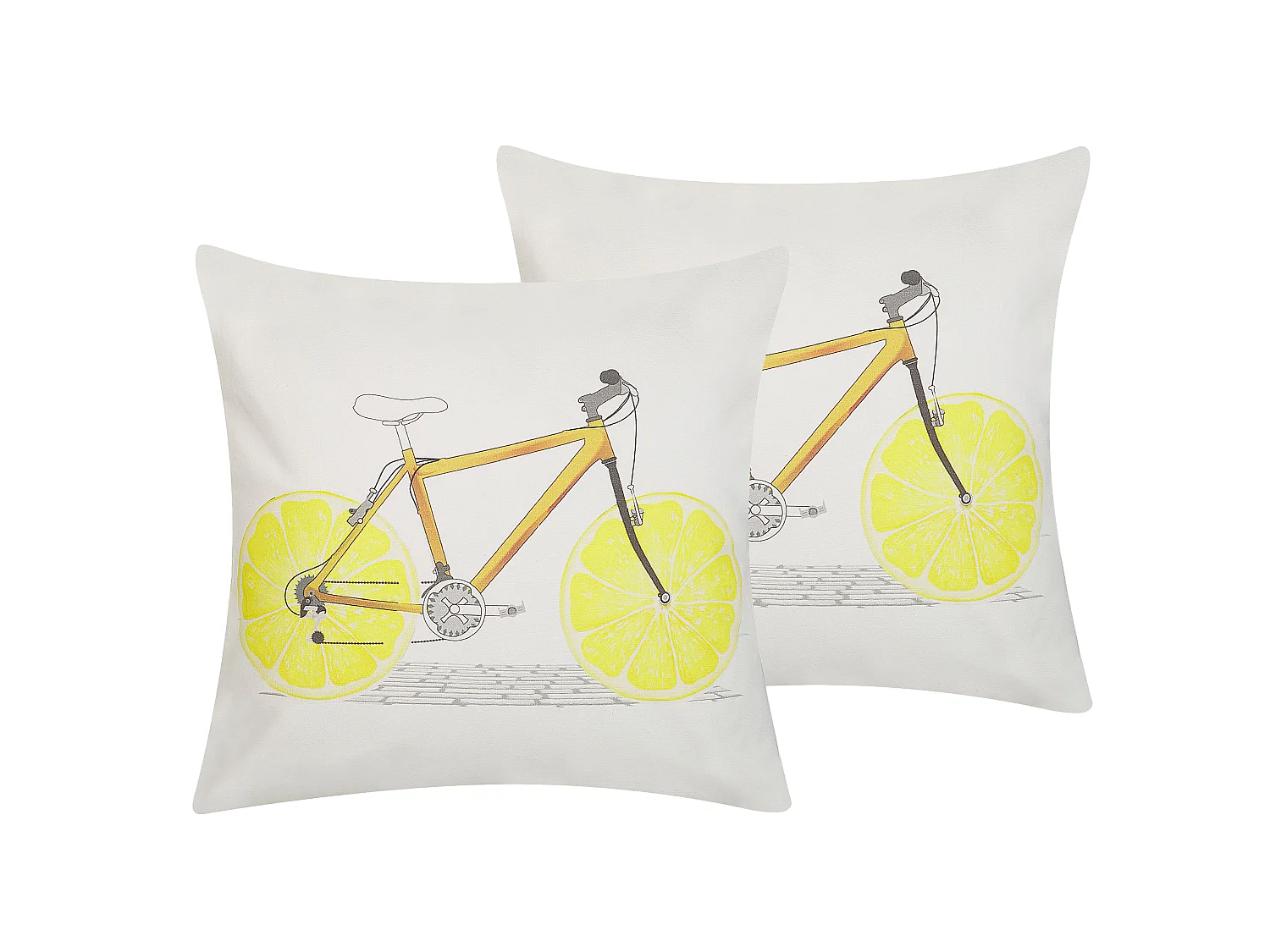 Set of 2 Decorative Cushions RUSCUS Cotton 45 x 45 cm White Abstract Pattern