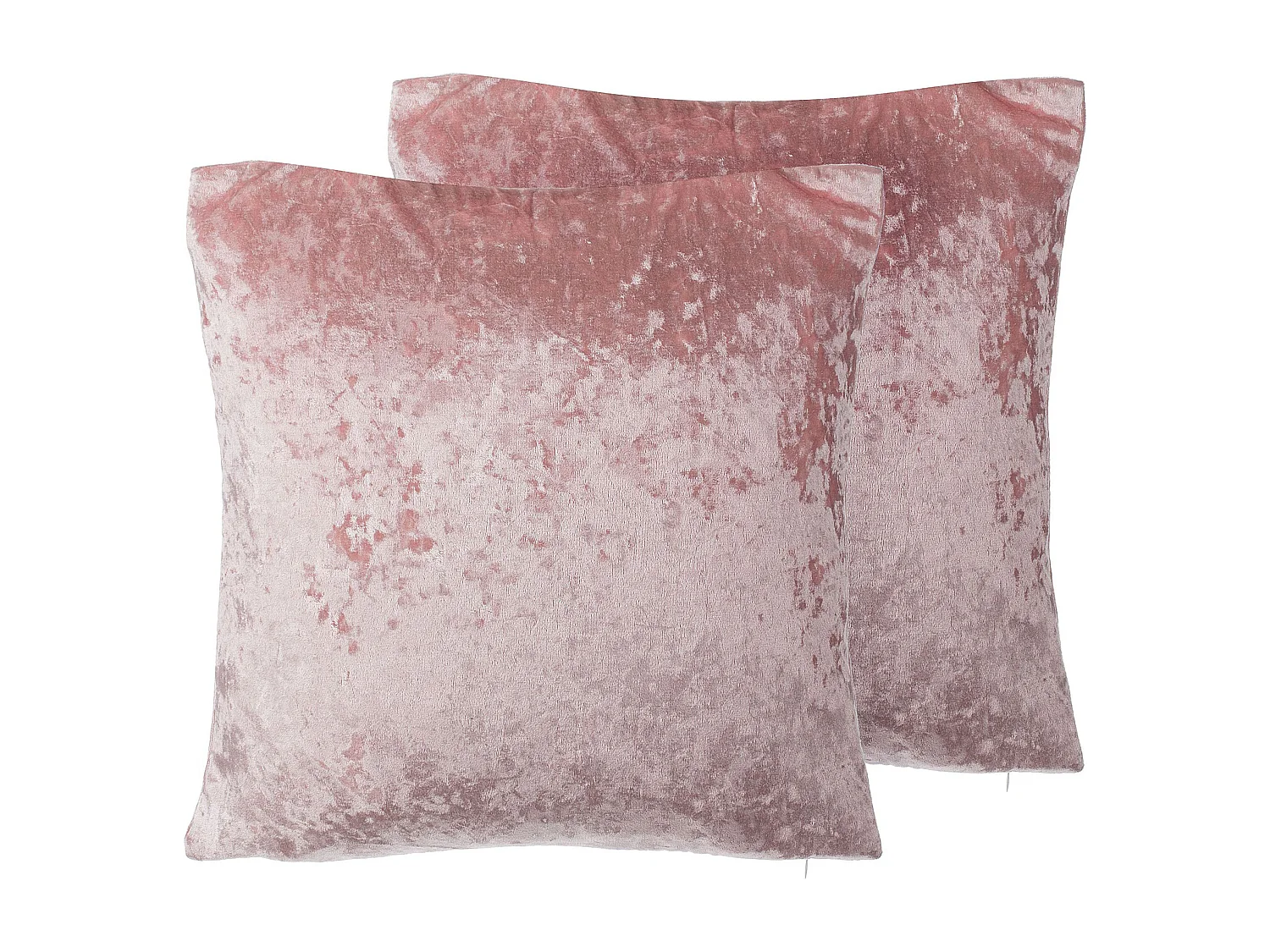 Dekokissen 2er Set 45 x 45 cm Samtstoff rosa Weiches Kissenbezug Hosta