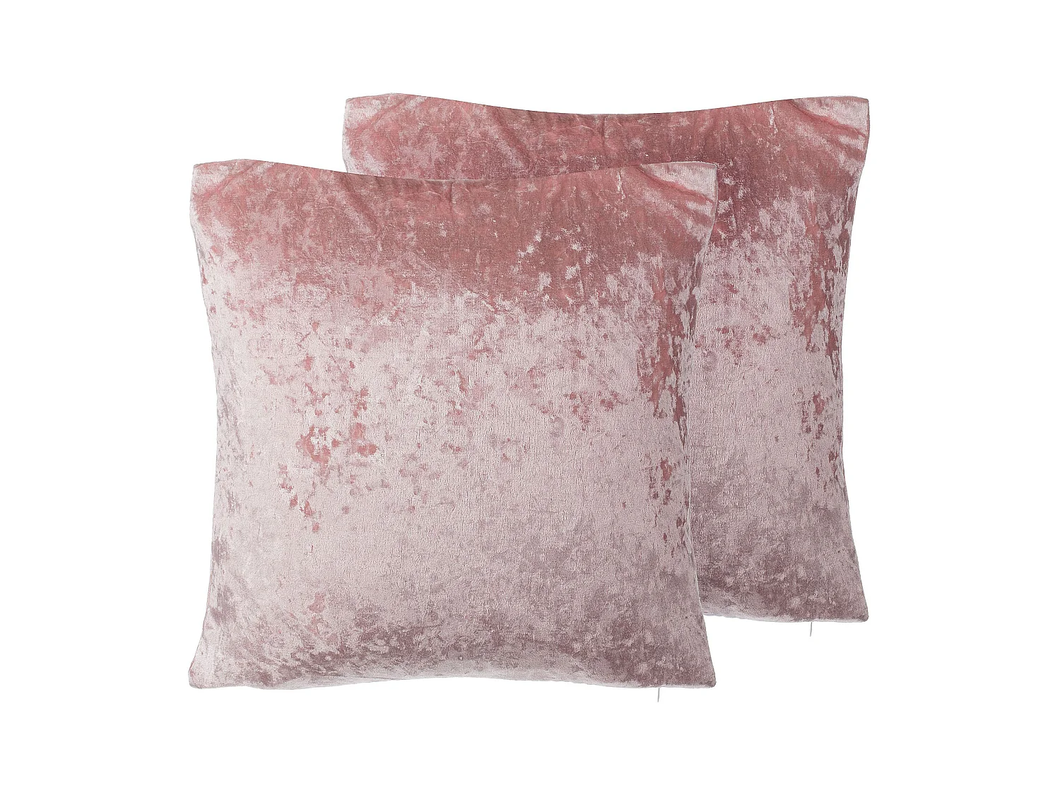 Lot de 2 coussins décoratifs HOSTA Velours 45 x 45 cm Rose Unicolore
