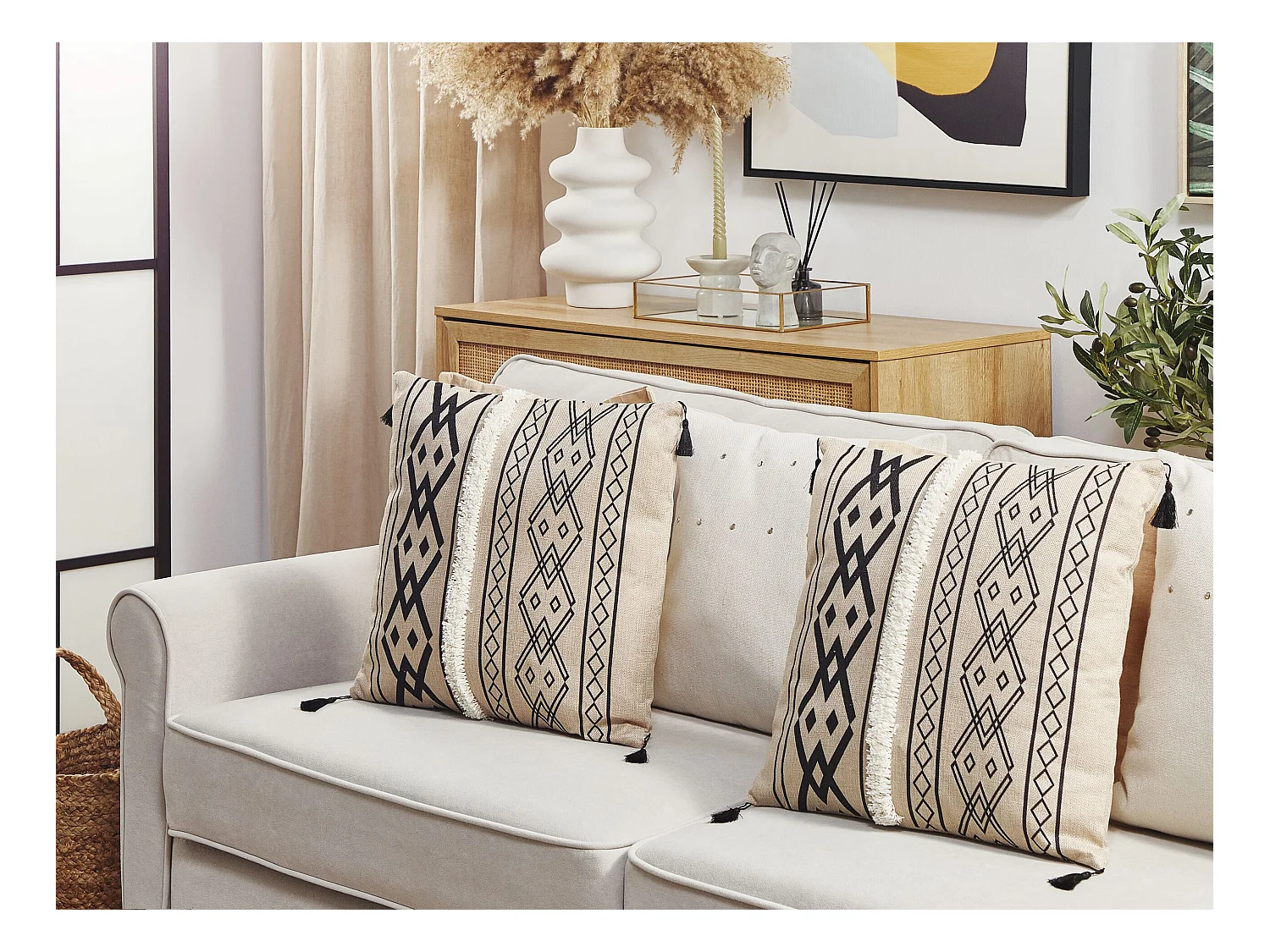 Set van 2 kussens Beige PULMONARIA 45 x 45 cm