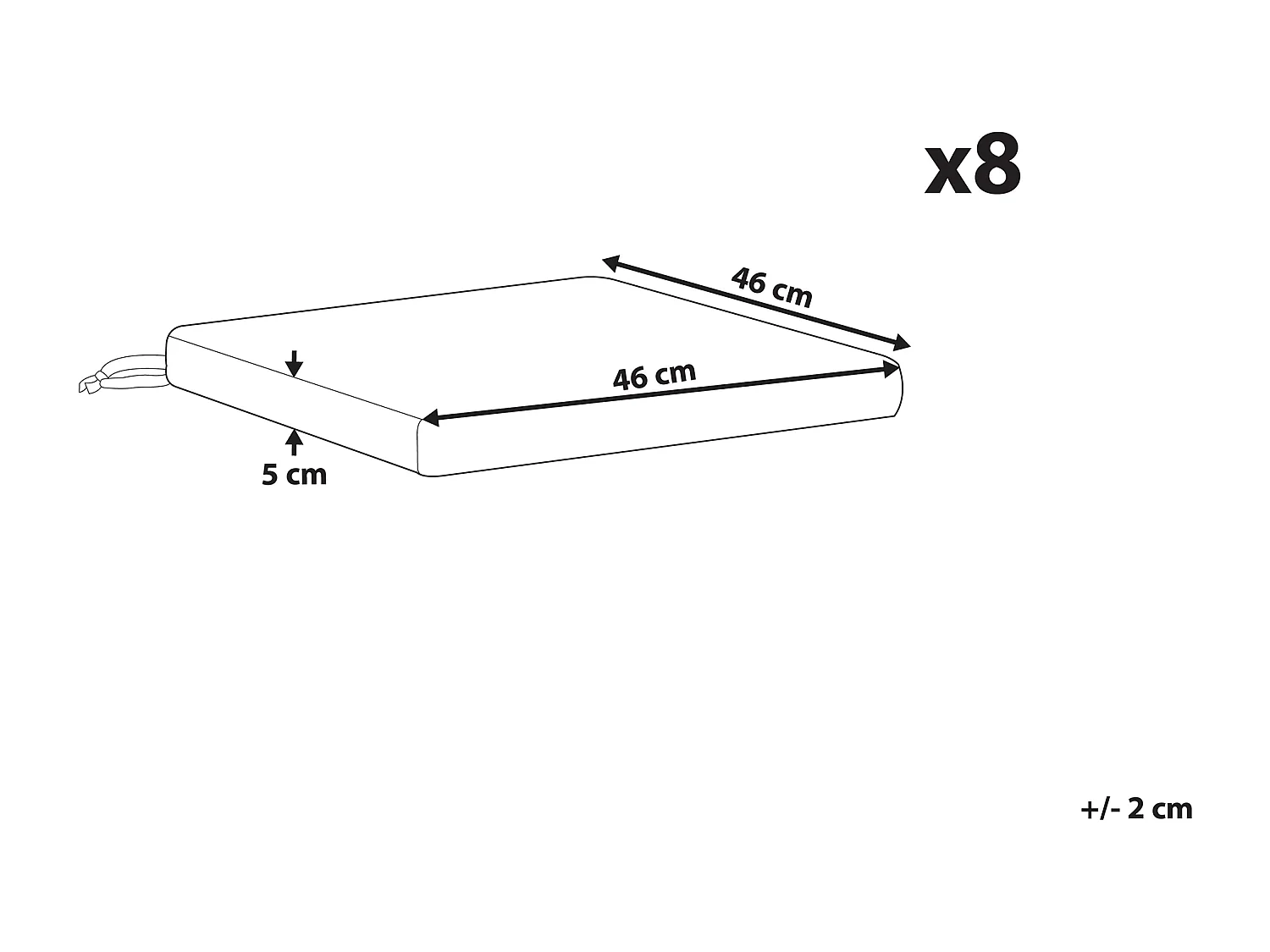 Set van 8 tuinzitkussens SASSARI 46 x 46 cm Taupe