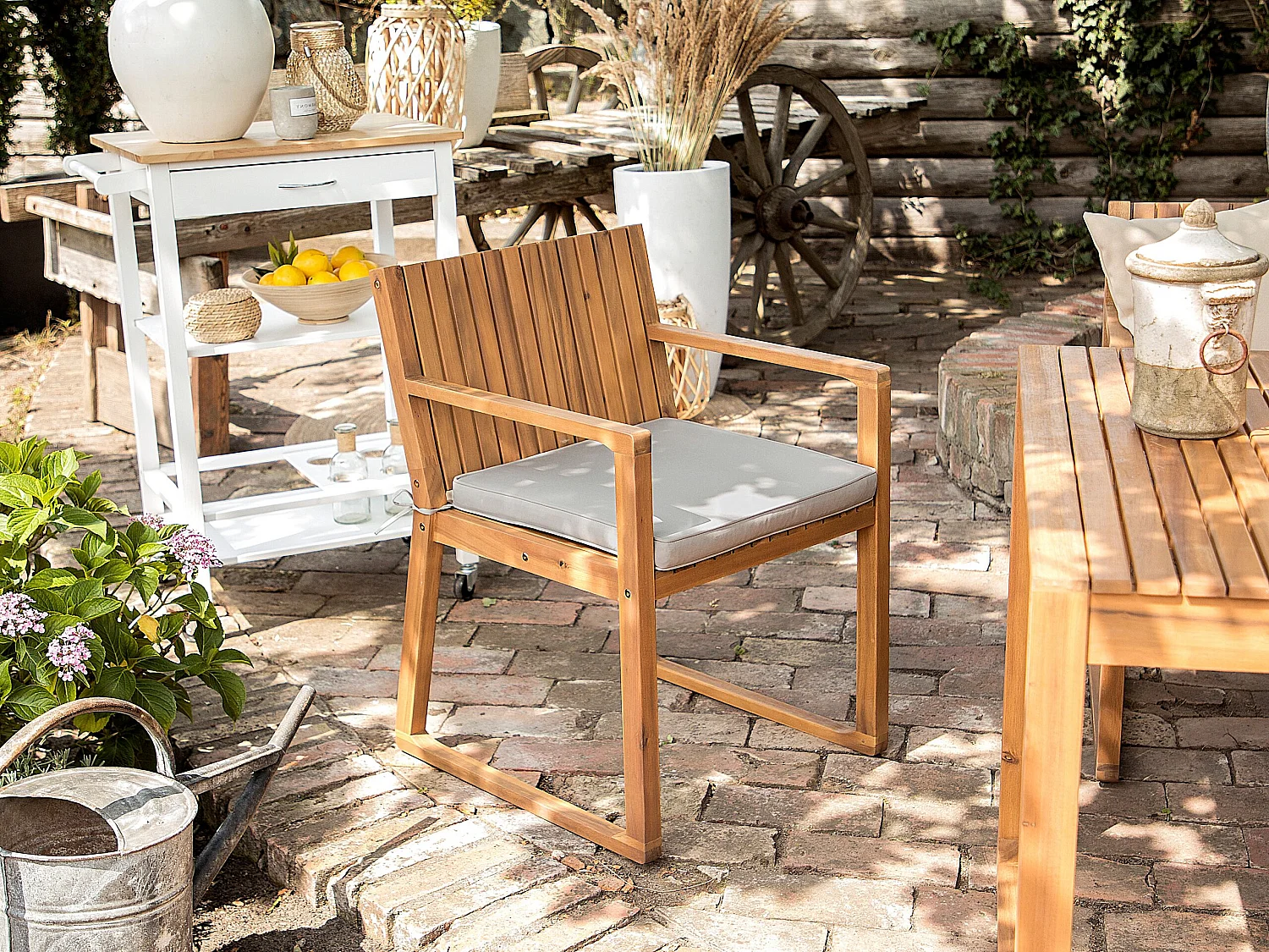 Set van 8 tuinzitkussens SASSARI 46 x 46 cm Taupe